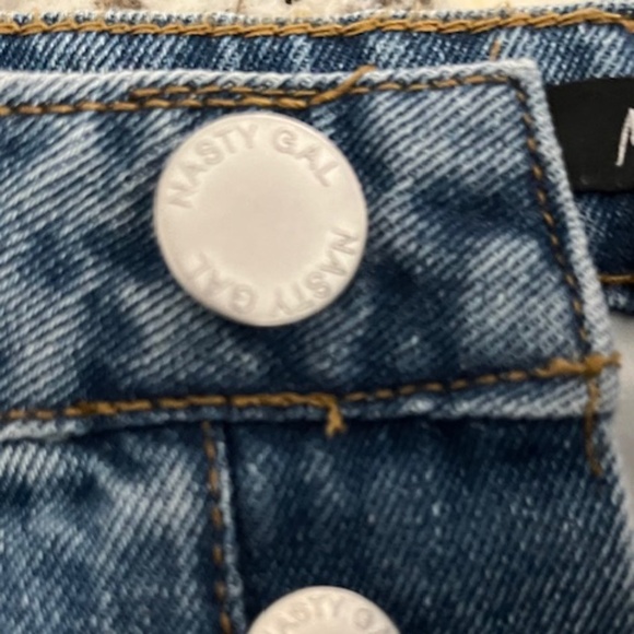 Nasty Gal Sequin Floral Denim Jean Mini Skirt Sz 6 Western Bling Cowgirl Rodeo - Picture 4 of 11